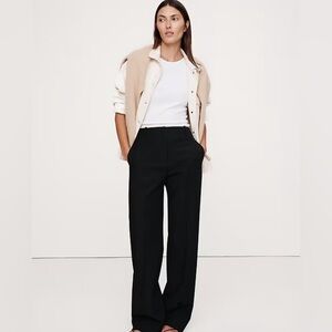 NWT! BANANA REPUBLIC BLACK HIGH-RISE MODERN STRAIGHT CITY STRETCH PANT 713498 🤎
